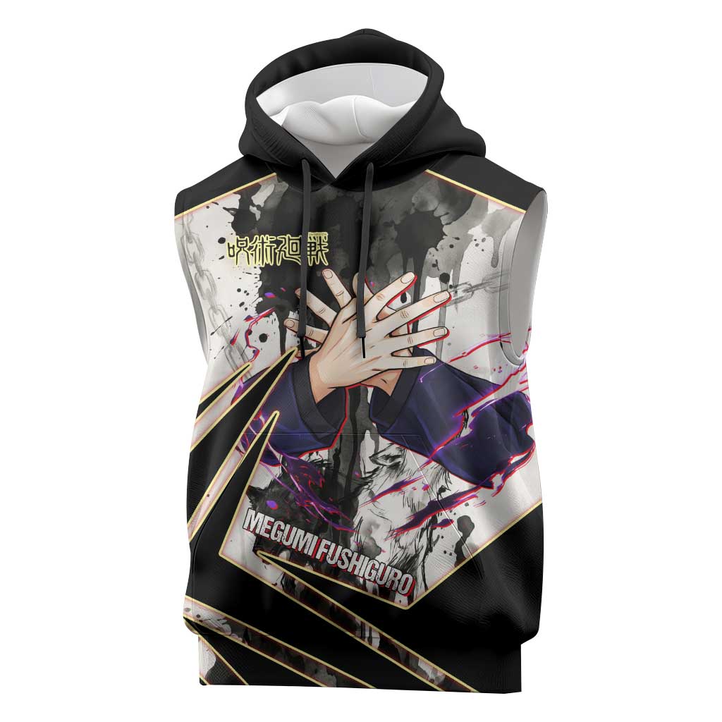 Megumi Fushiguro Shadow Master Sleeveless Hoodie Ink-Stained Cursed Technique Style