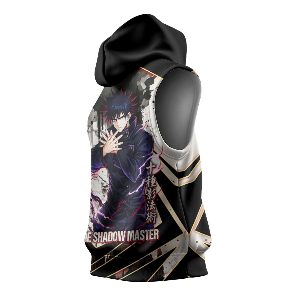 Megumi Fushiguro Shadow Master Sleeveless Hoodie Ink-Stained Cursed Technique Style