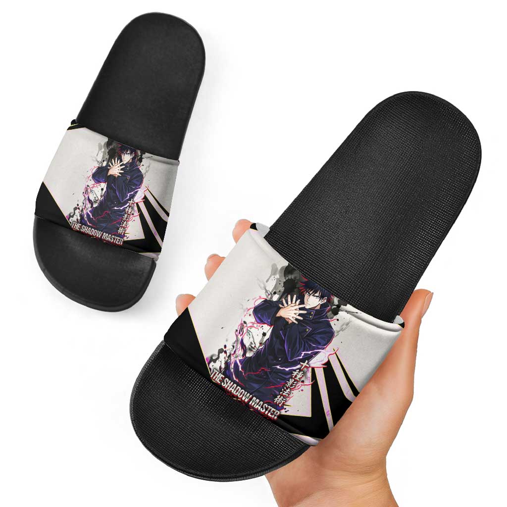 Megumi Fushiguro Shadow Master Slide Sandals Ink-Stained Cursed Technique Style