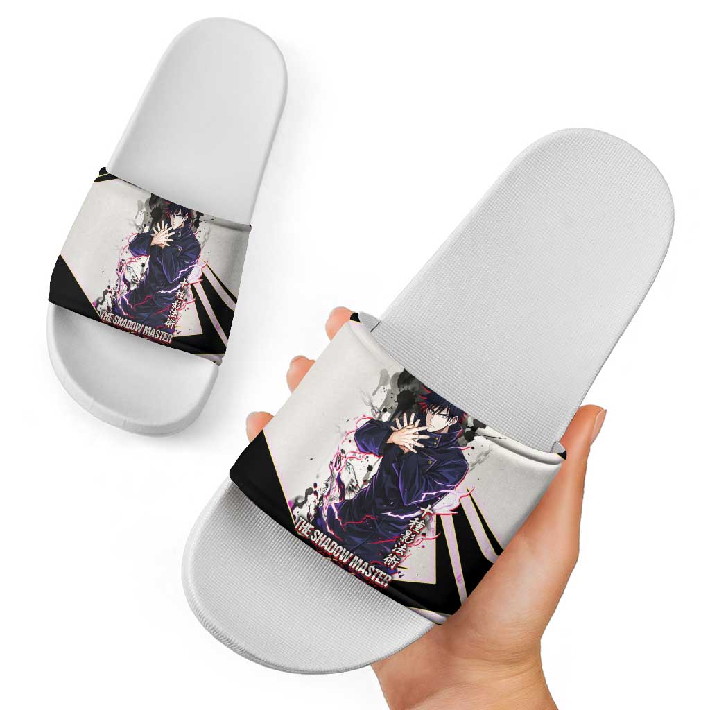 Megumi Fushiguro Shadow Master Slide Sandals Ink-Stained Cursed Technique Style