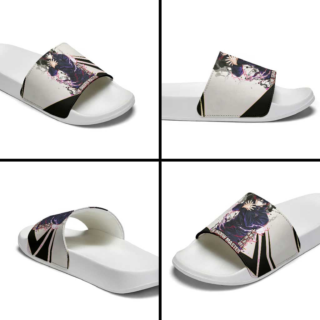 Megumi Fushiguro Shadow Master Slide Sandals Ink-Stained Cursed Technique Style