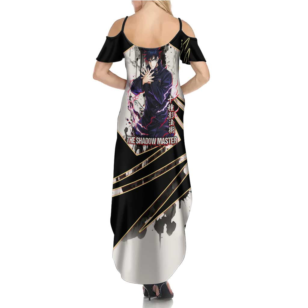 Megumi Fushiguro Shadow Master Summer Maxi Dress Ink-Stained Cursed Technique Style
