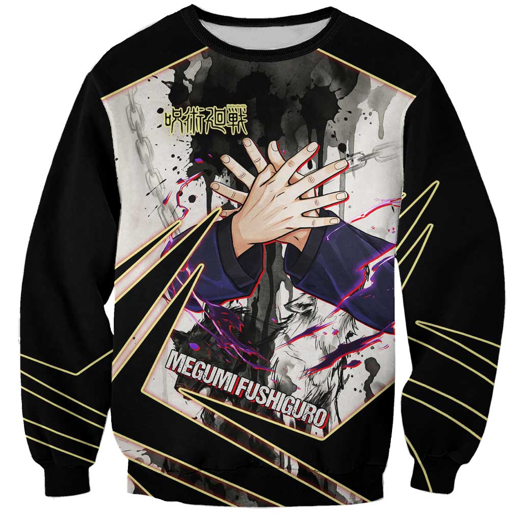 Megumi Fushiguro Shadow Master Sweatshirt Ink-Stained Cursed Technique Style