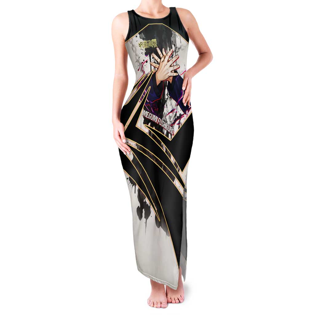 Megumi Fushiguro Shadow Master Tank Maxi Dress Ink-Stained Cursed Technique Style