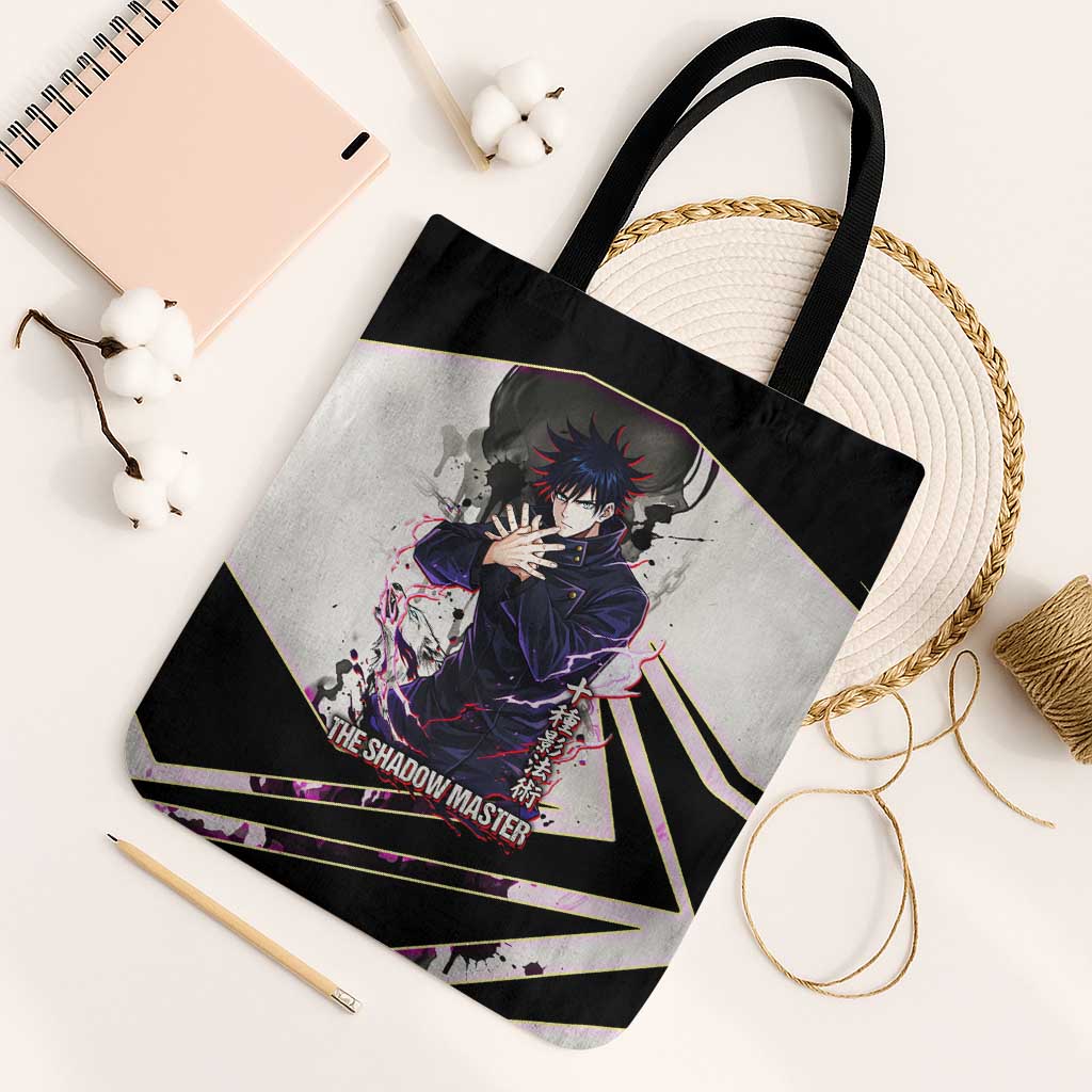 Megumi Fushiguro Shadow Master Tote Bag Ink-Stained Cursed Technique Style