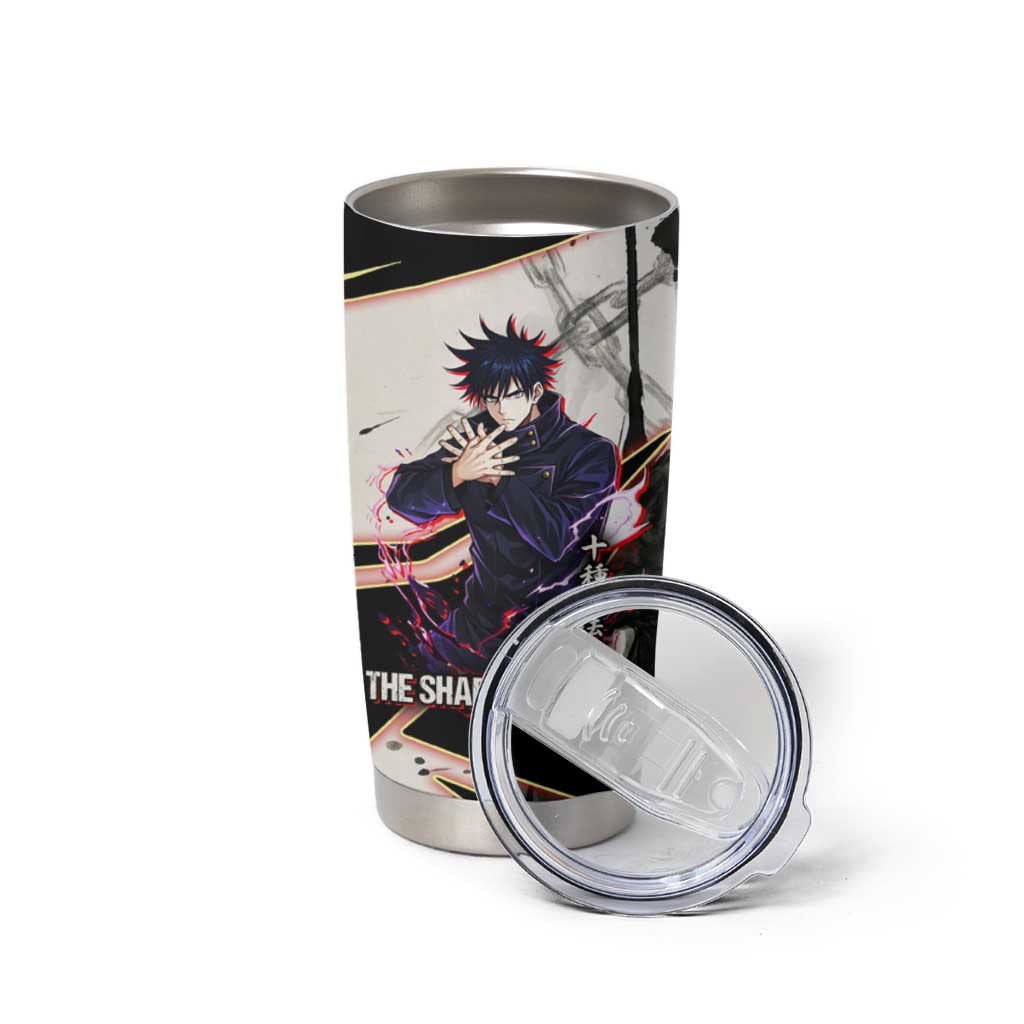 Megumi Fushiguro Shadow Master Tumbler Cup Ink-Stained Cursed Technique Style