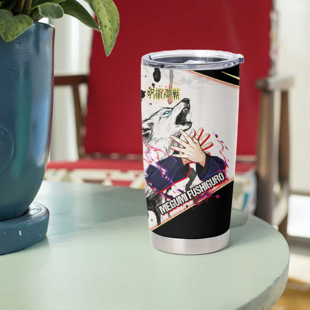 Megumi Fushiguro Shadow Master Tumbler Cup Ink-Stained Cursed Technique Style