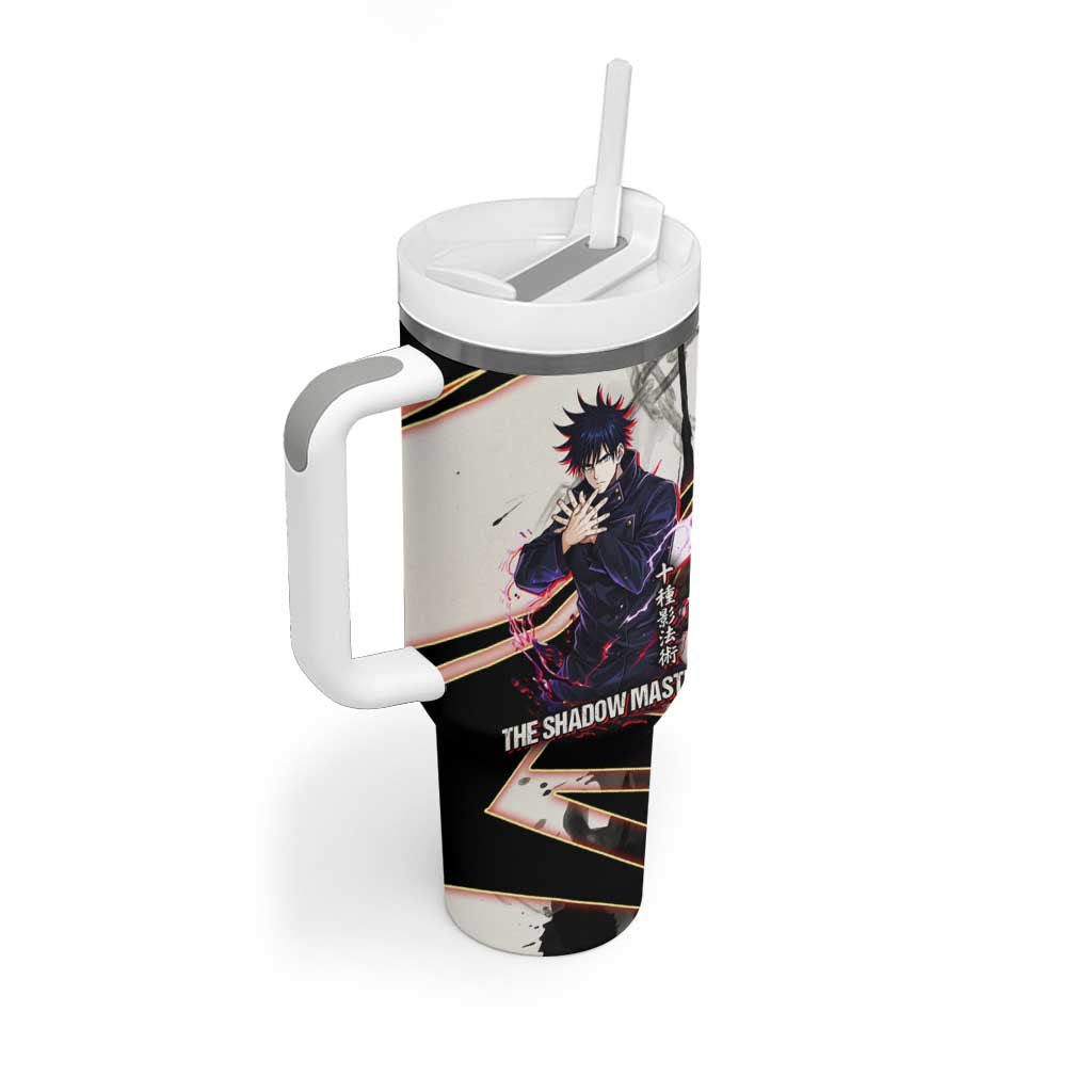 Megumi Fushiguro Shadow Master Tumbler With Handle Ink-Stained Cursed Technique Style