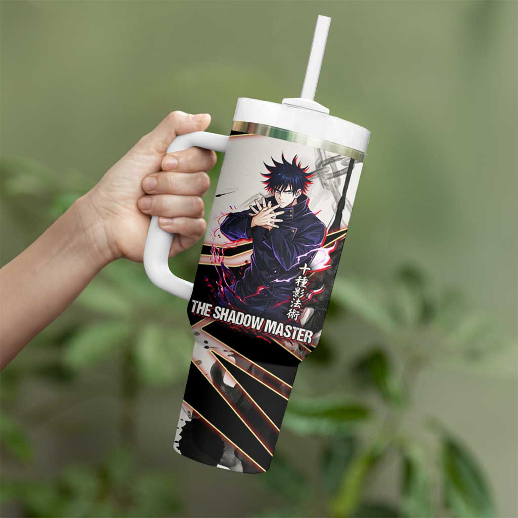 Megumi Fushiguro Shadow Master Tumbler With Handle Ink-Stained Cursed Technique Style