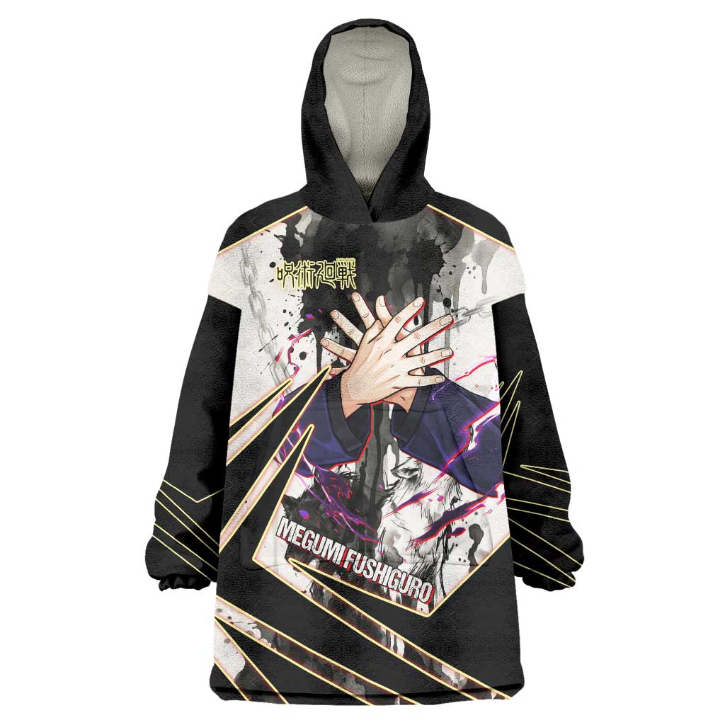 Megumi Fushiguro Shadow Master Wearable Blanket Hoodie Ink-Stained Cursed Technique Style