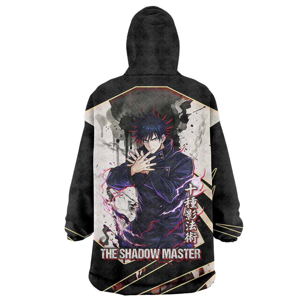 Megumi Fushiguro Shadow Master Wearable Blanket Hoodie Ink-Stained Cursed Technique Style
