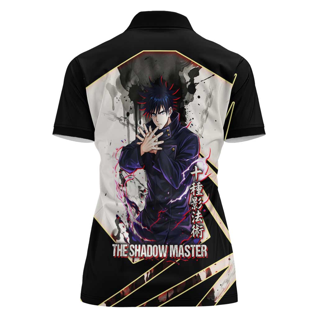 Megumi Fushiguro Shadow Master Women Polo Shirt Ink-Stained Cursed Technique Style