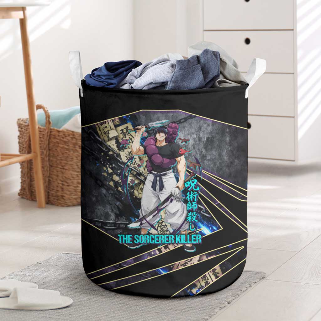 Toji Fushiguro Sorcerer Killer Laundry Basket Dark Scroll Samurai Ink Style