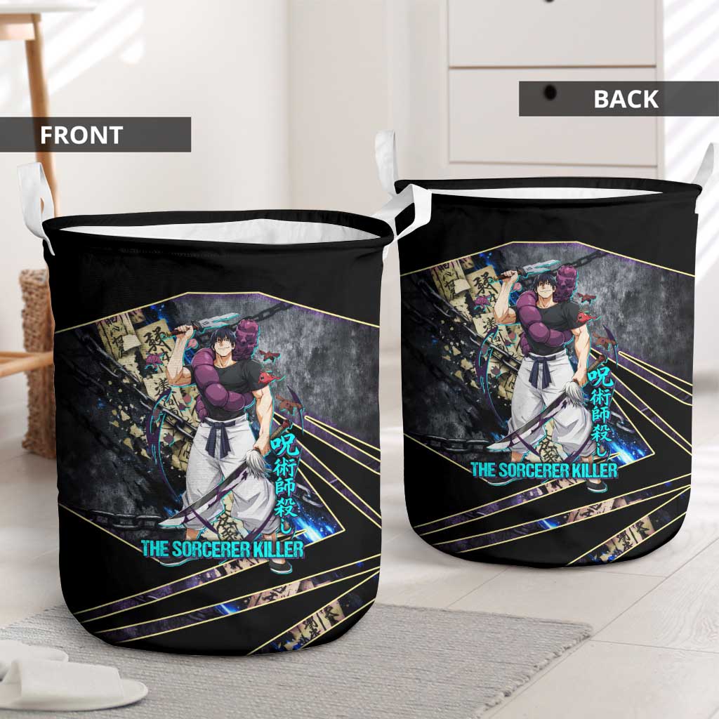 Toji Fushiguro Sorcerer Killer Laundry Basket Dark Scroll Samurai Ink Style