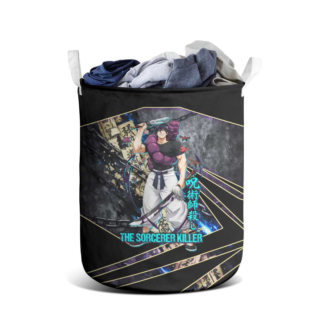 Toji Fushiguro Sorcerer Killer Laundry Basket Dark Scroll Samurai Ink Style