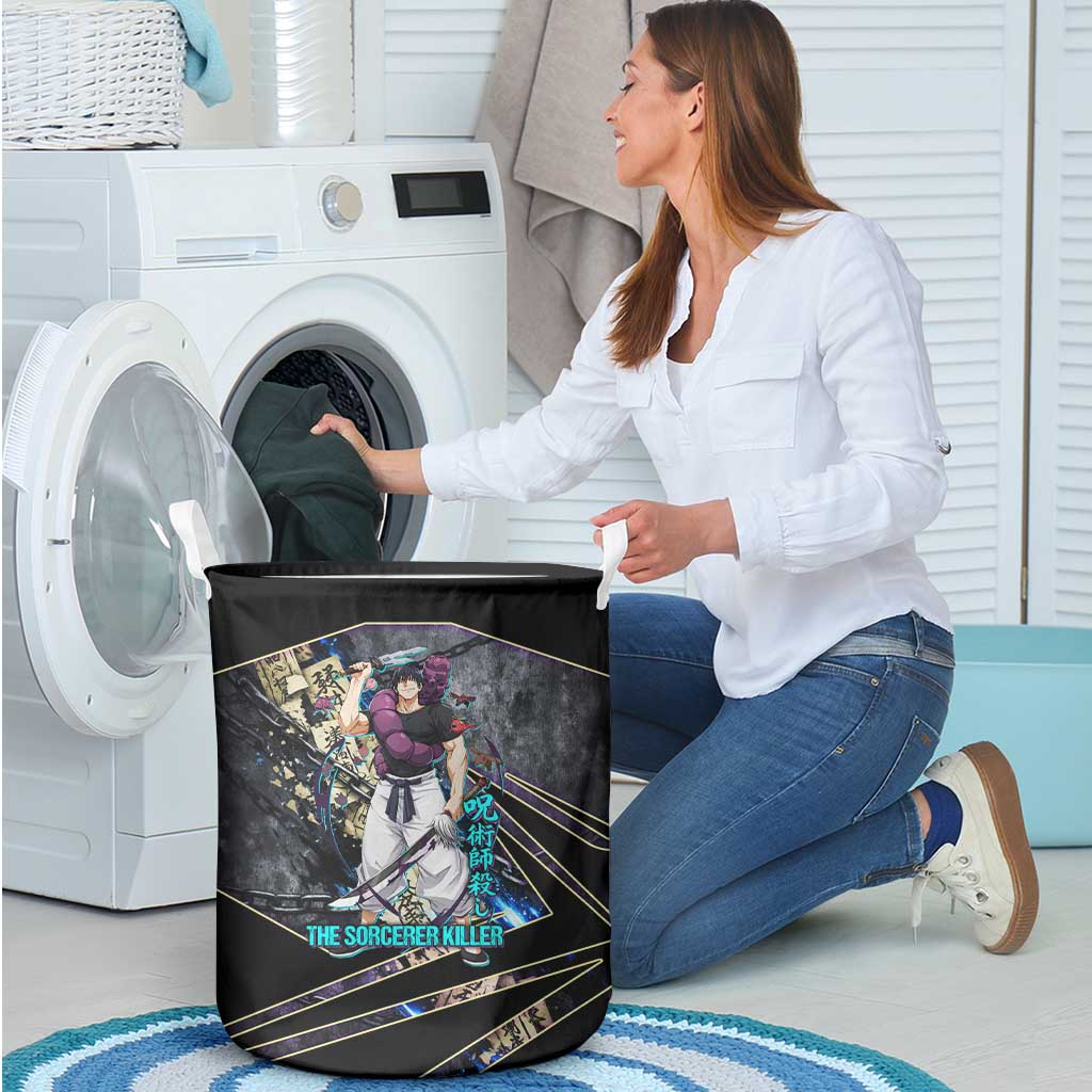 Toji Fushiguro Sorcerer Killer Laundry Basket Dark Scroll Samurai Ink Style