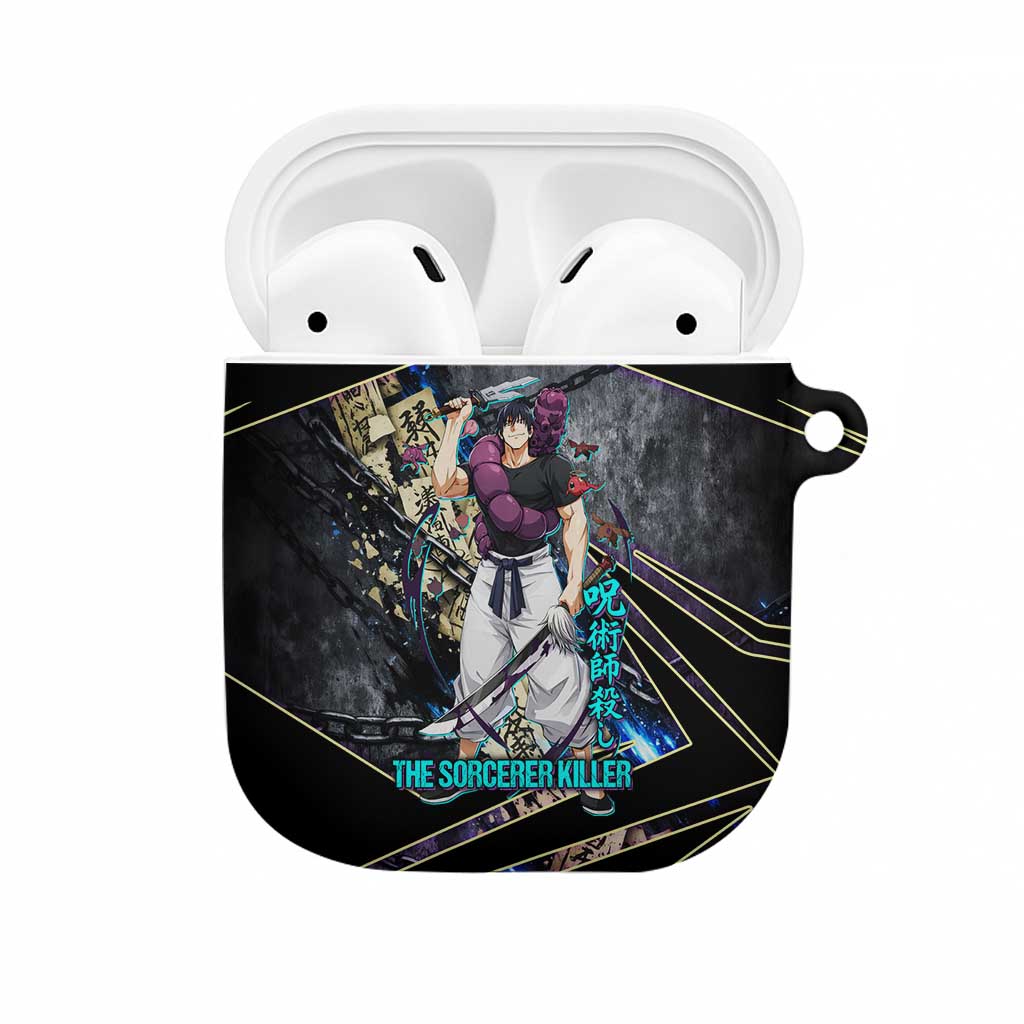 Toji Fushiguro Sorcerer Killer AirPods Case Dark Scroll Samurai Ink Style