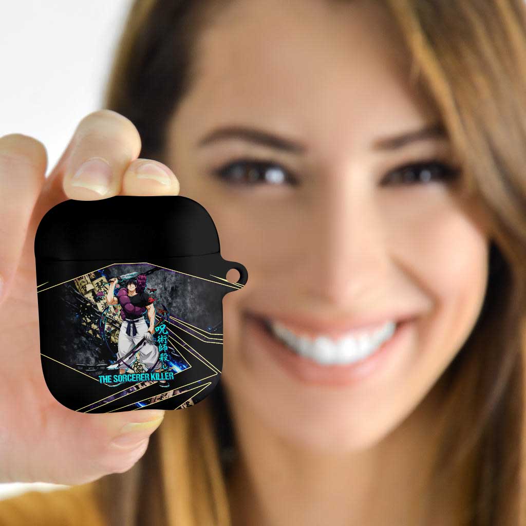 Toji Fushiguro Sorcerer Killer AirPods Case Dark Scroll Samurai Ink Style