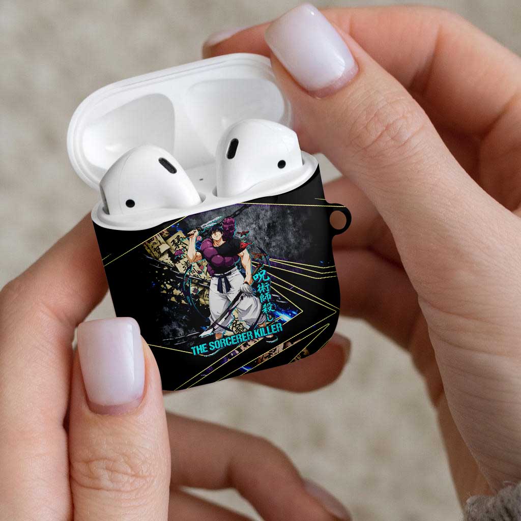 Toji Fushiguro Sorcerer Killer AirPods Case Dark Scroll Samurai Ink Style