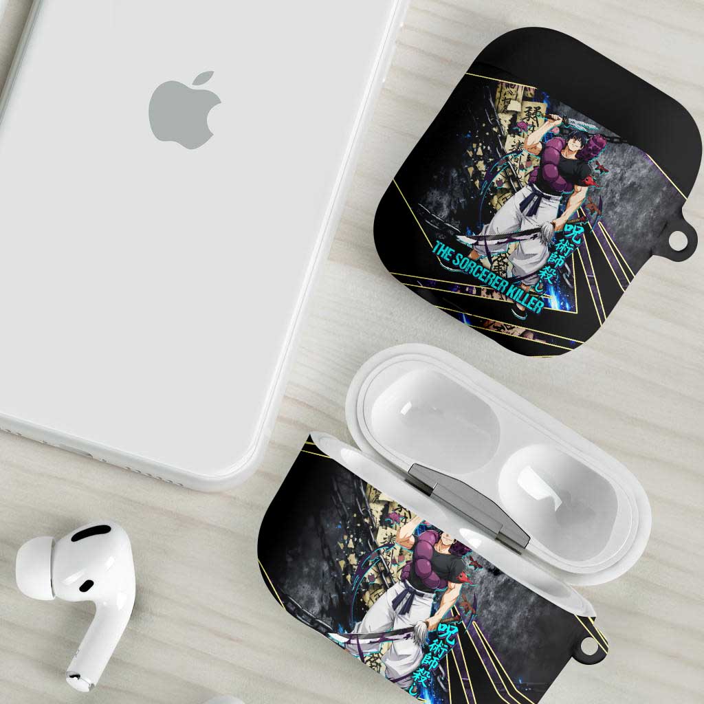 Toji Fushiguro Sorcerer Killer AirPods Case Dark Scroll Samurai Ink Style