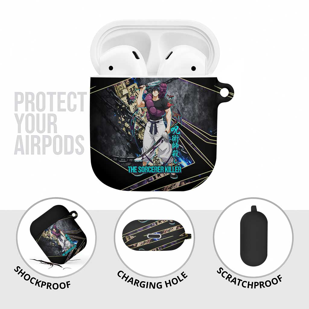 Toji Fushiguro Sorcerer Killer AirPods Case Dark Scroll Samurai Ink Style
