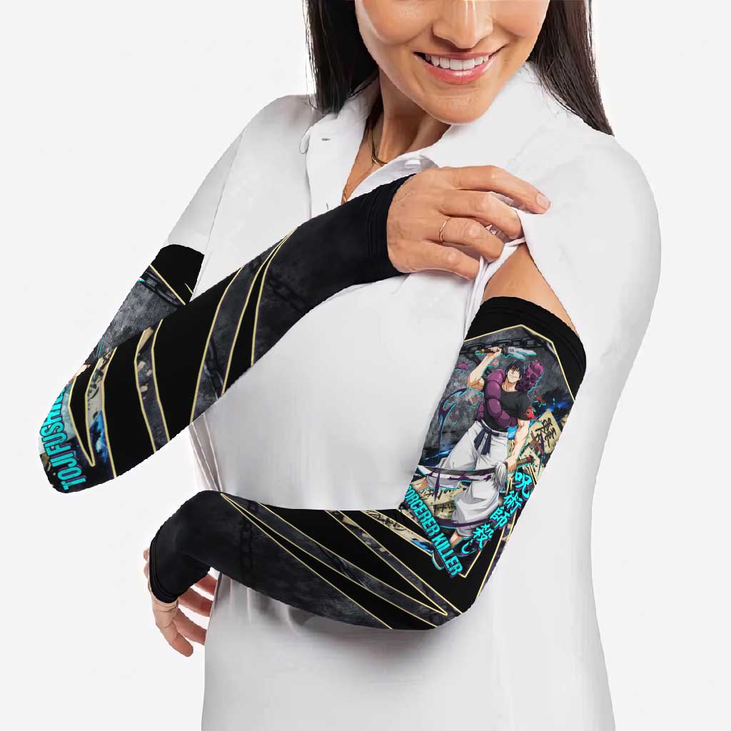 Toji Fushiguro Sorcerer Killer Arm Sleeves Dark Scroll Samurai Ink Style