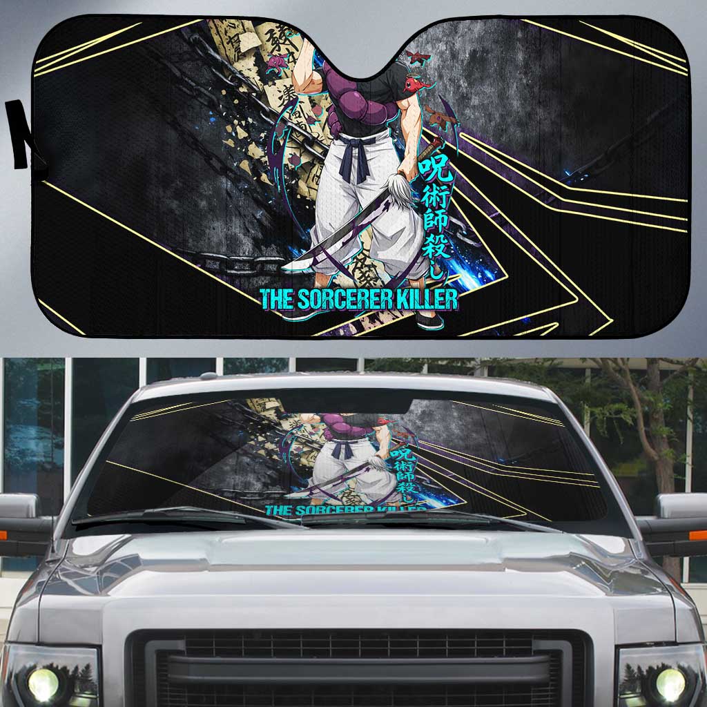 Toji Fushiguro Sorcerer Killer Auto Sun Shade Dark Scroll Samurai Ink Style