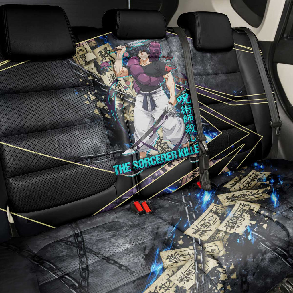Toji Fushiguro Sorcerer Killer Back Car Seat Cover Dark Scroll Samurai Ink Style