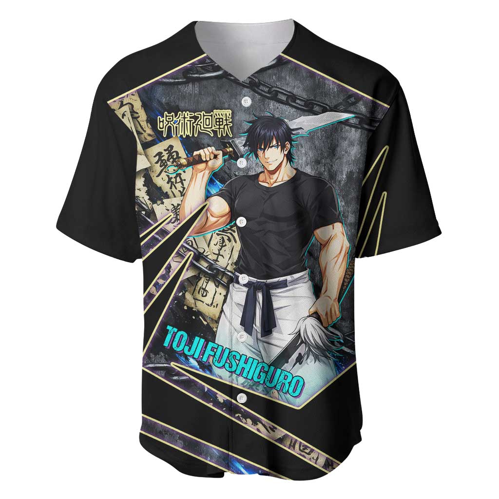 Toji Fushiguro Sorcerer Killer Baseball Jersey Dark Scroll Samurai Ink Style