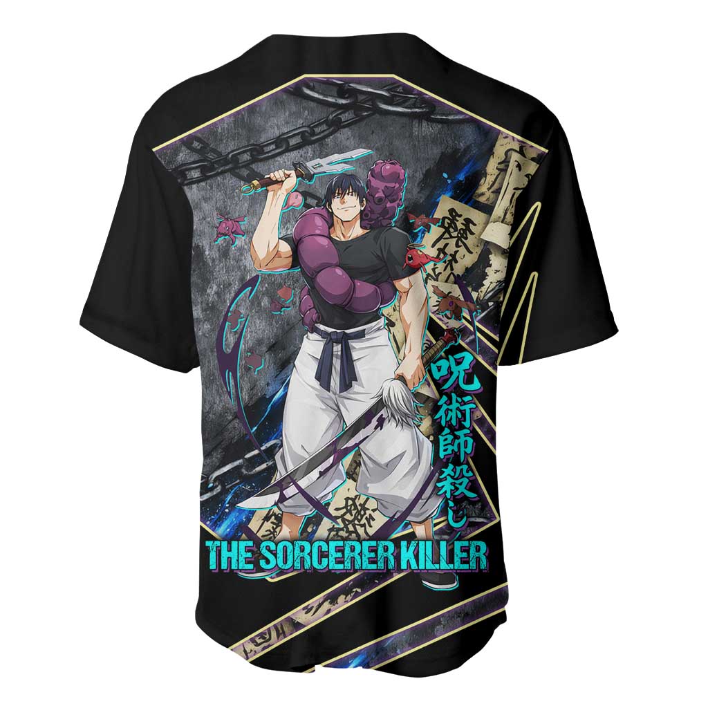 Toji Fushiguro Sorcerer Killer Baseball Jersey Dark Scroll Samurai Ink Style