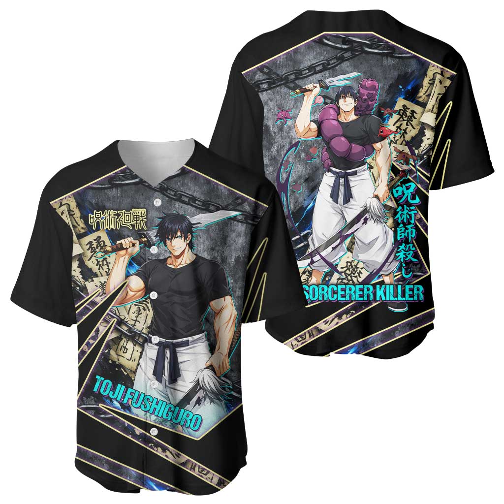 Toji Fushiguro Sorcerer Killer Baseball Jersey Dark Scroll Samurai Ink Style