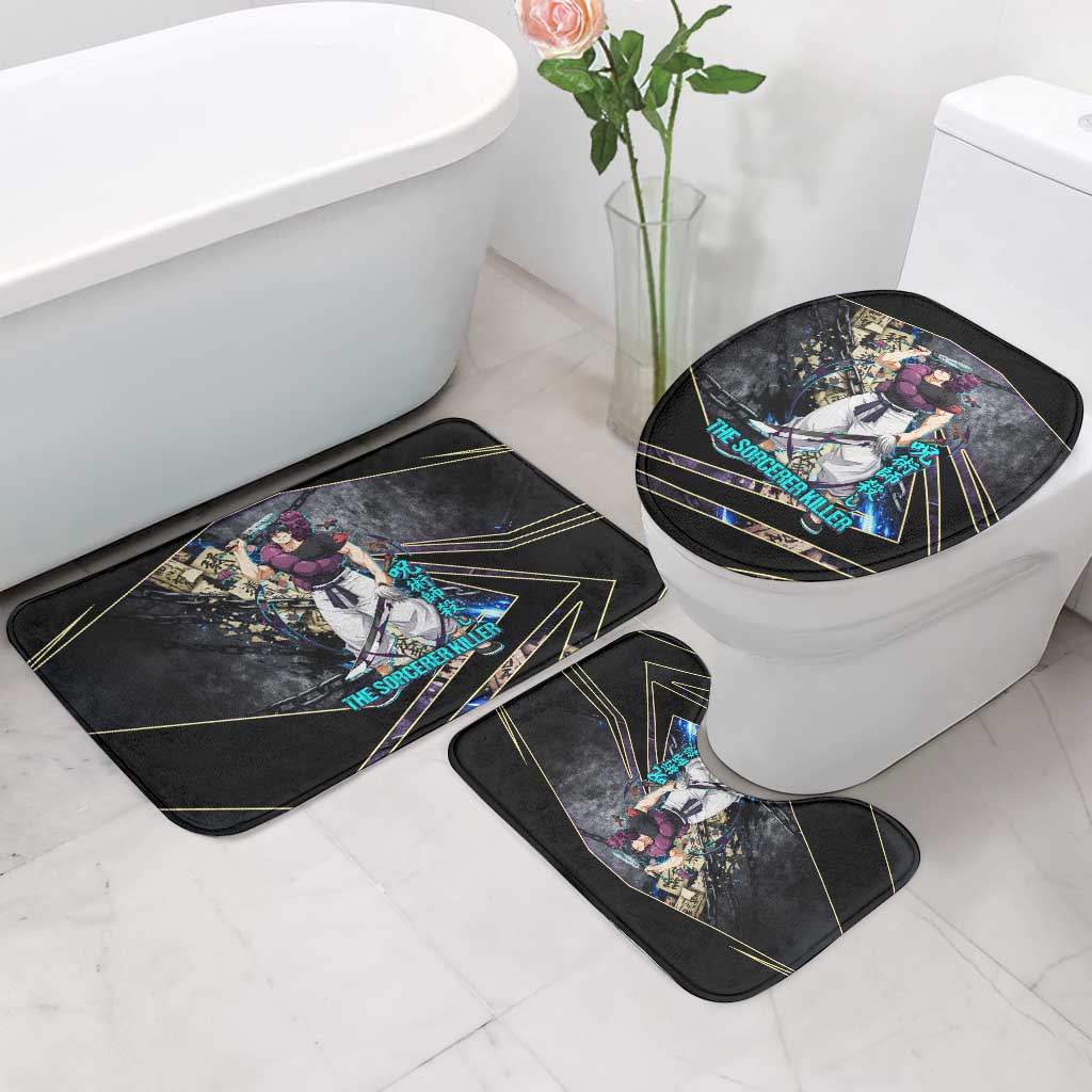 Toji Fushiguro Sorcerer Killer Bathroom Set Dark Scroll Samurai Ink Style