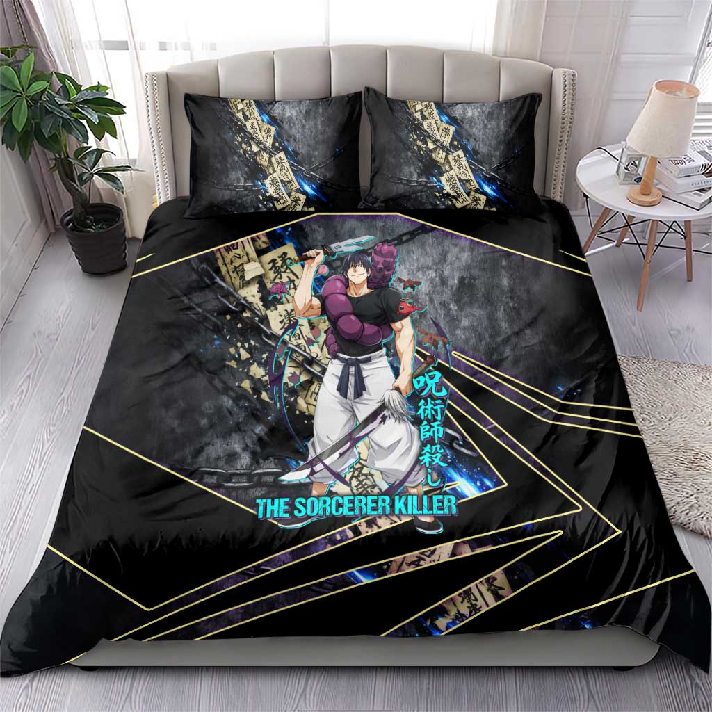 Toji Fushiguro Sorcerer Killer Bedding Set Dark Scroll Samurai Ink Style