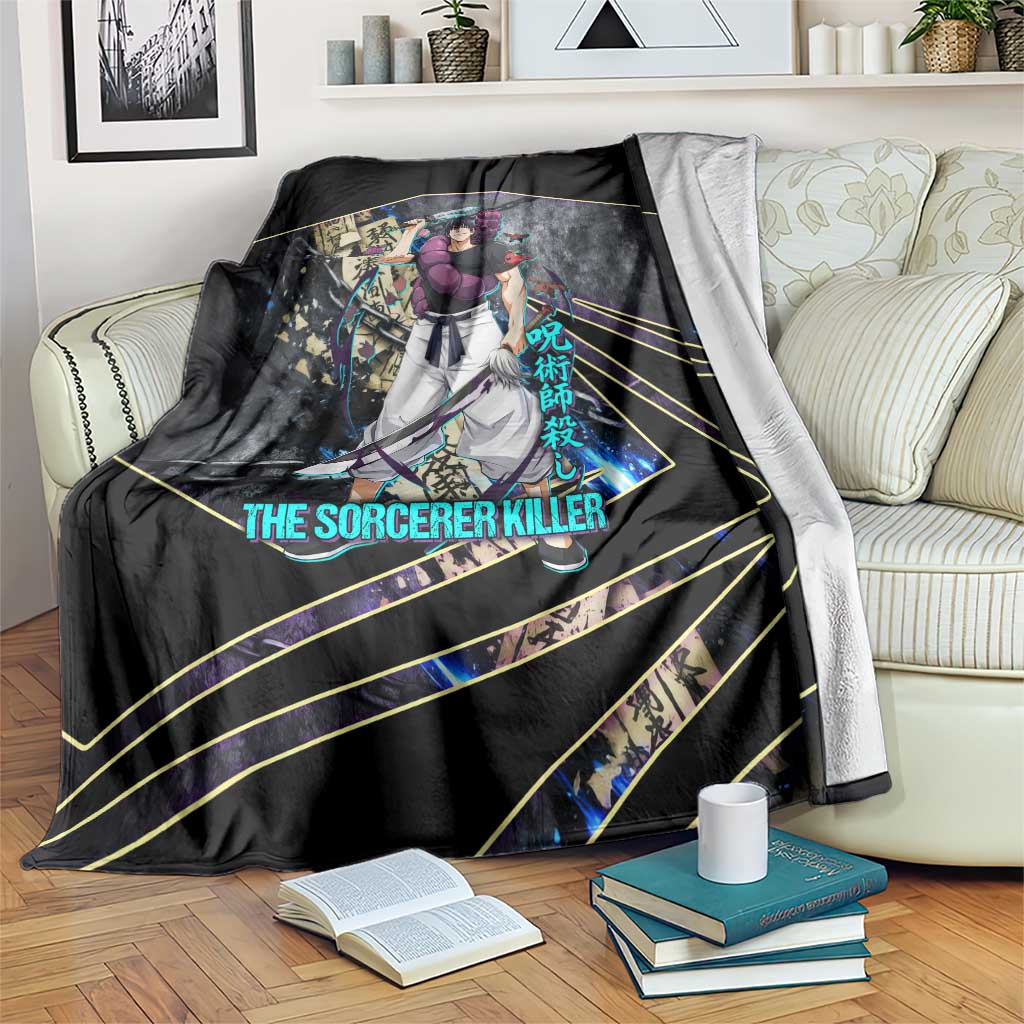 Toji Fushiguro Sorcerer Killer Blanket Dark Scroll Samurai Ink Style