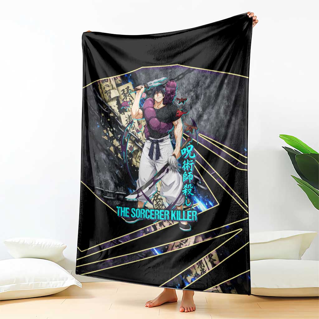 Toji Fushiguro Sorcerer Killer Blanket Dark Scroll Samurai Ink Style