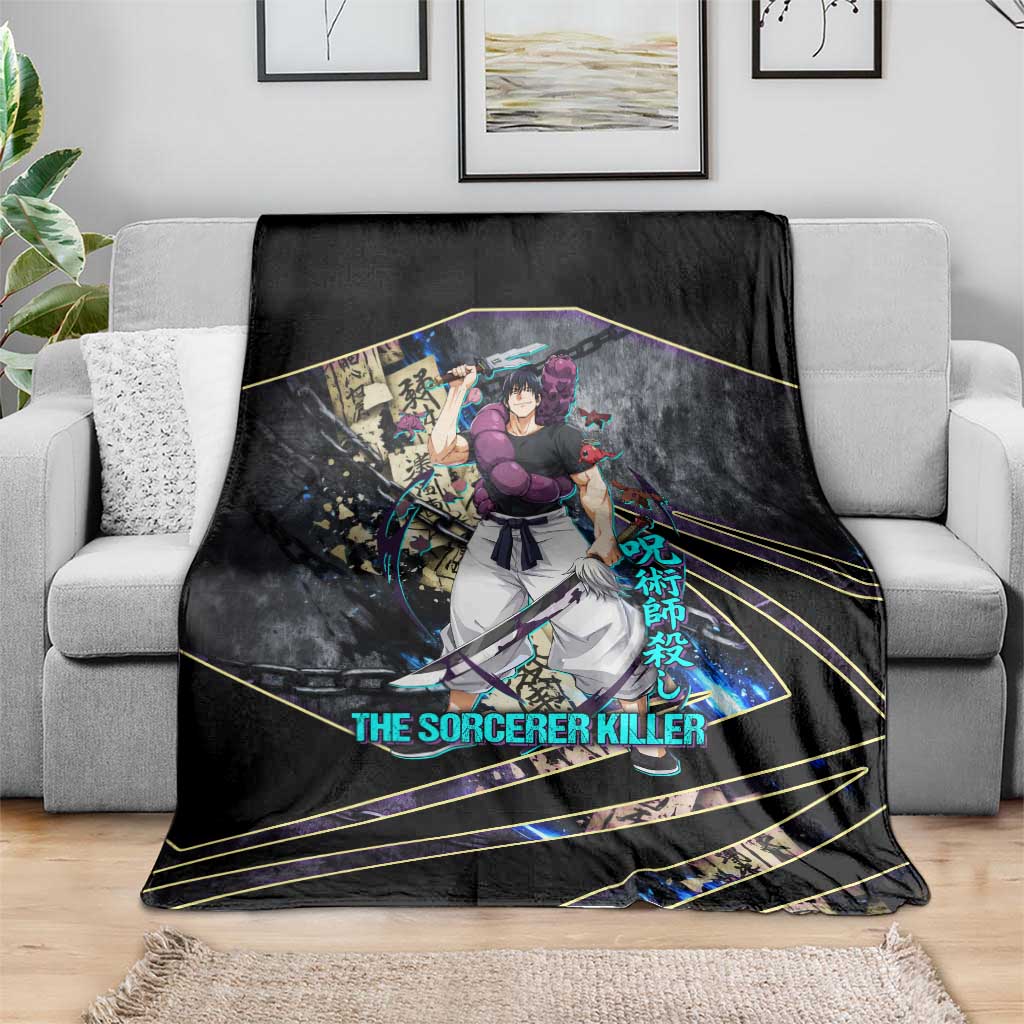 Toji Fushiguro Sorcerer Killer Blanket Dark Scroll Samurai Ink Style