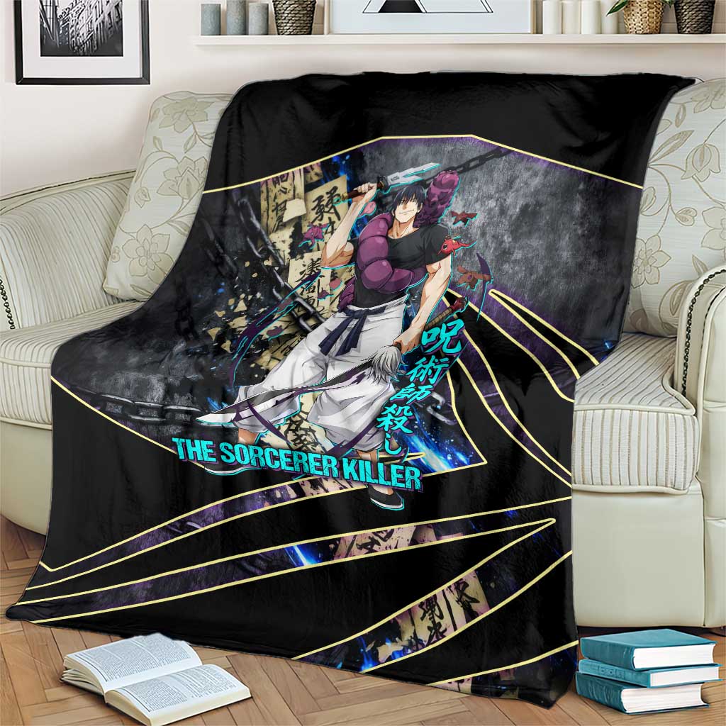 Toji Fushiguro Sorcerer Killer Blanket Dark Scroll Samurai Ink Style