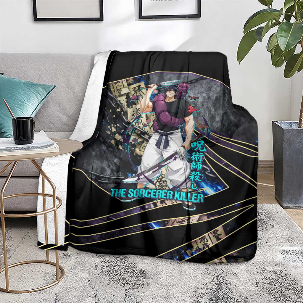 Toji Fushiguro Sorcerer Killer Blanket Dark Scroll Samurai Ink Style