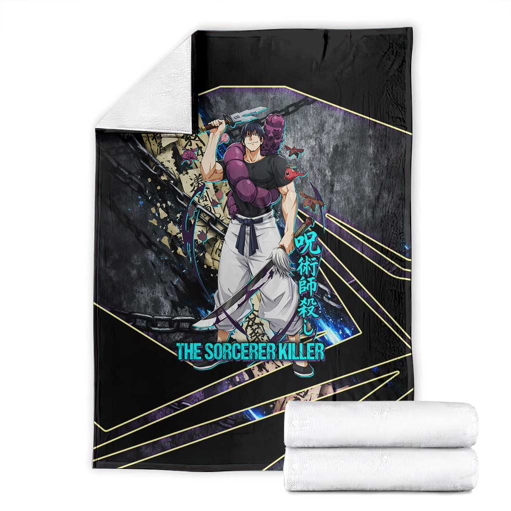 Toji Fushiguro Sorcerer Killer Blanket Dark Scroll Samurai Ink Style