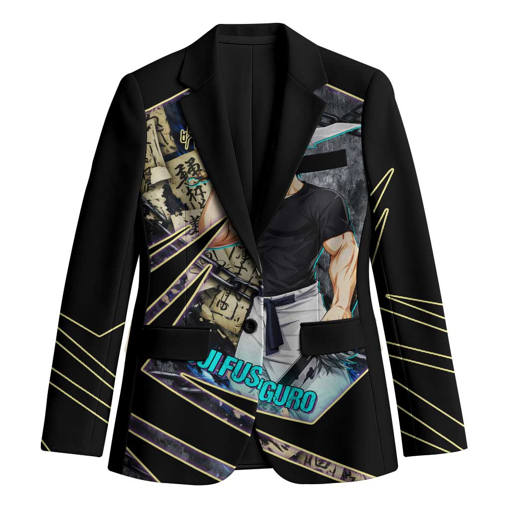 Toji Fushiguro Sorcerer Killer Blazer Dark Scroll Samurai Ink Style