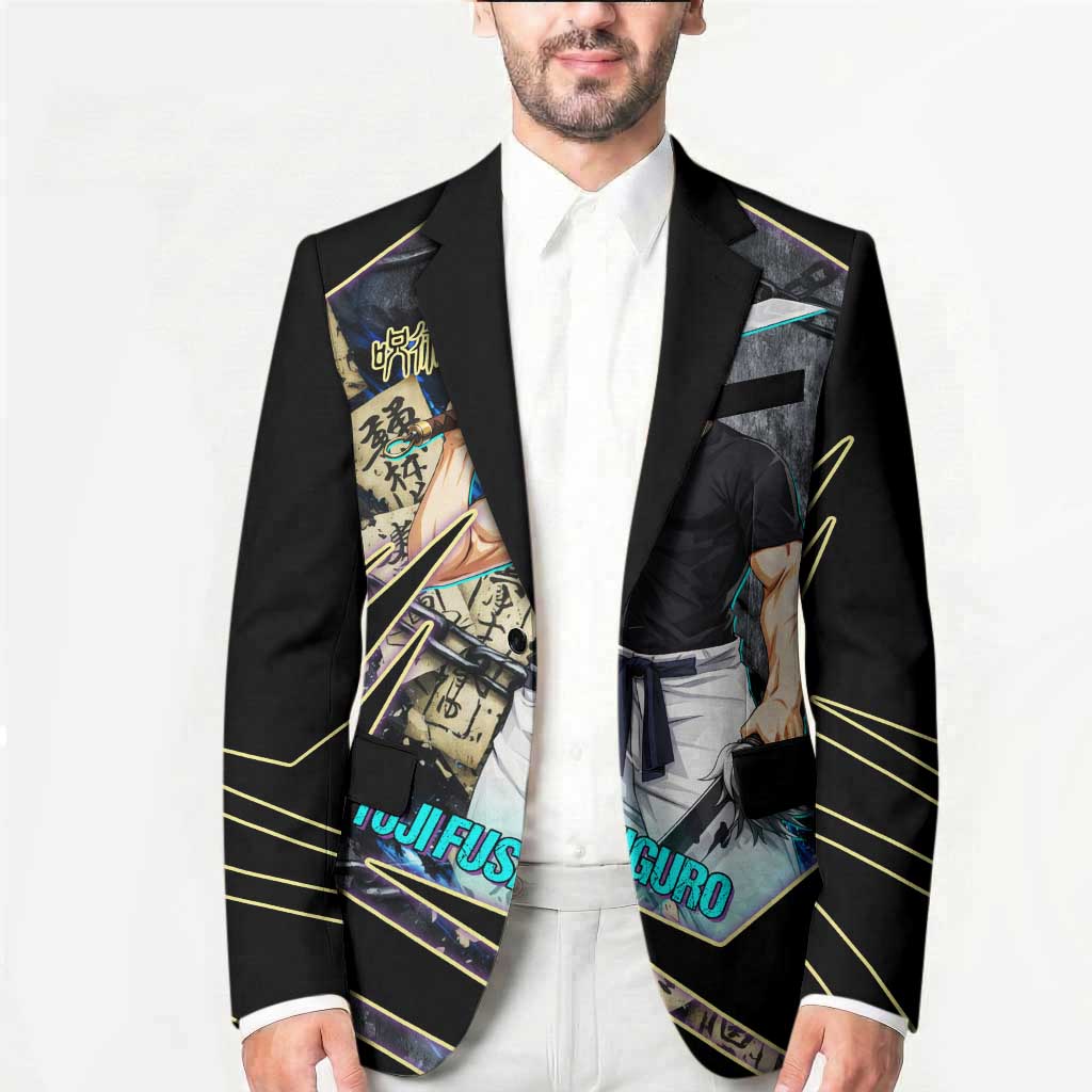 Toji Fushiguro Sorcerer Killer Blazer Dark Scroll Samurai Ink Style
