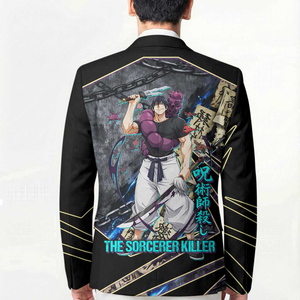 Toji Fushiguro Sorcerer Killer Blazer Dark Scroll Samurai Ink Style