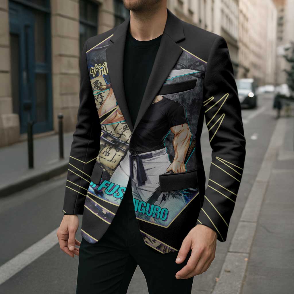 Toji Fushiguro Sorcerer Killer Blazer Dark Scroll Samurai Ink Style