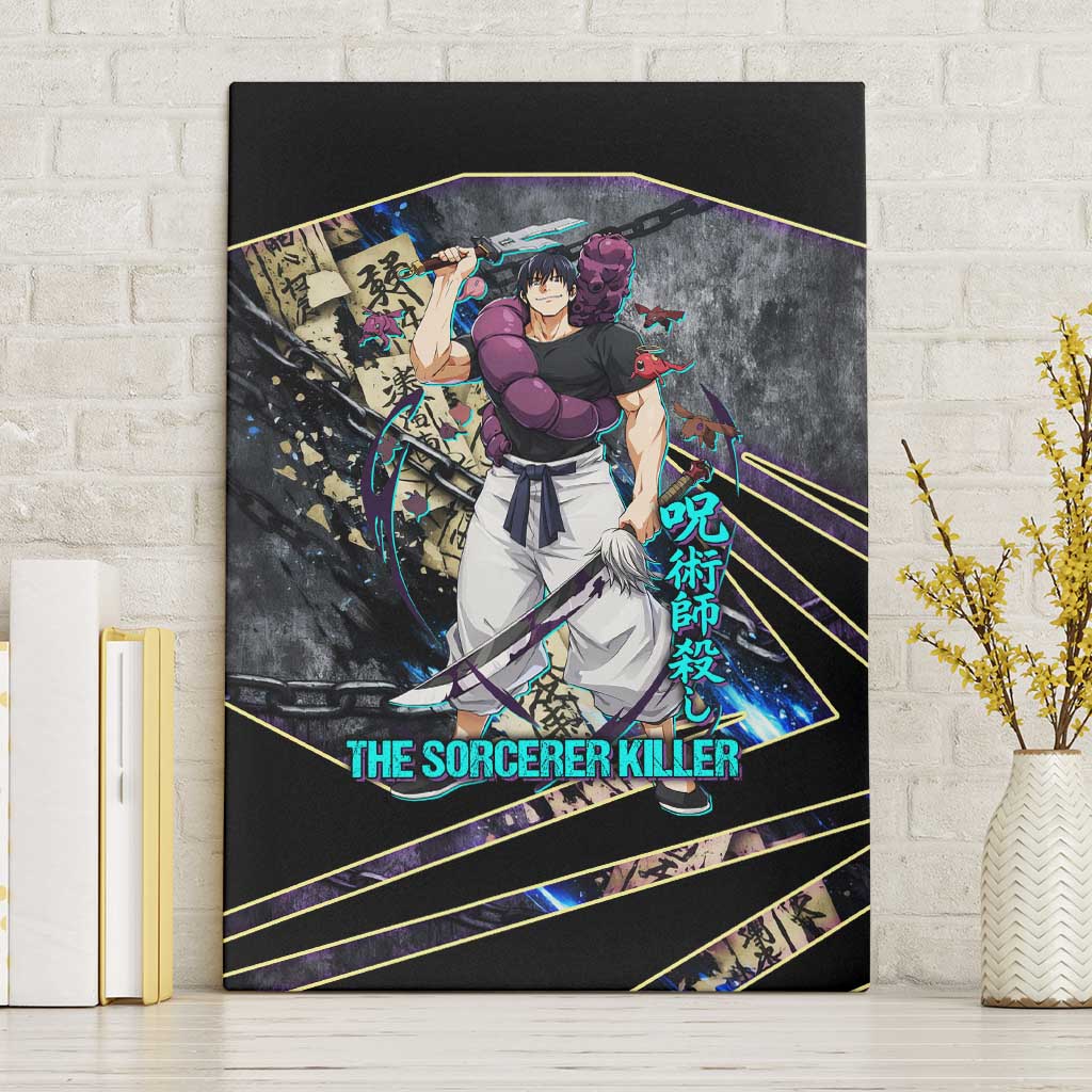 Toji Fushiguro Sorcerer Killer Canvas Wall Art Dark Scroll Samurai Ink Style