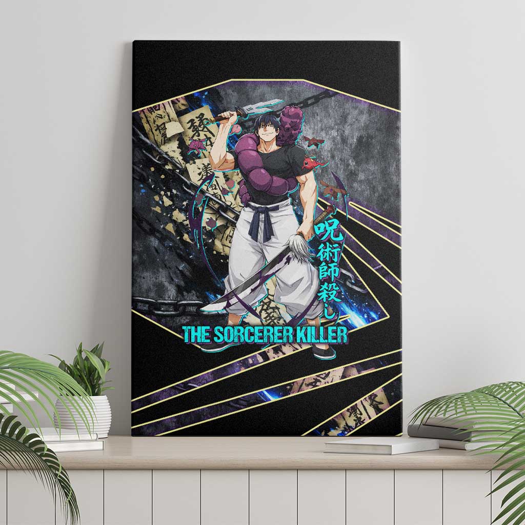 Toji Fushiguro Sorcerer Killer Canvas Wall Art Dark Scroll Samurai Ink Style