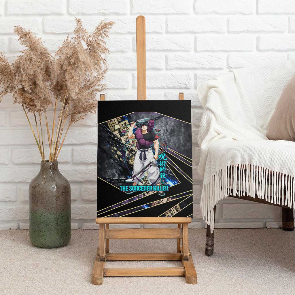 Toji Fushiguro Sorcerer Killer Canvas Wall Art Dark Scroll Samurai Ink Style