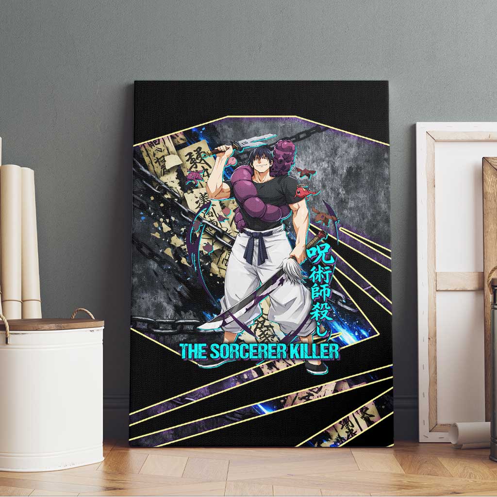 Toji Fushiguro Sorcerer Killer Canvas Wall Art Dark Scroll Samurai Ink Style