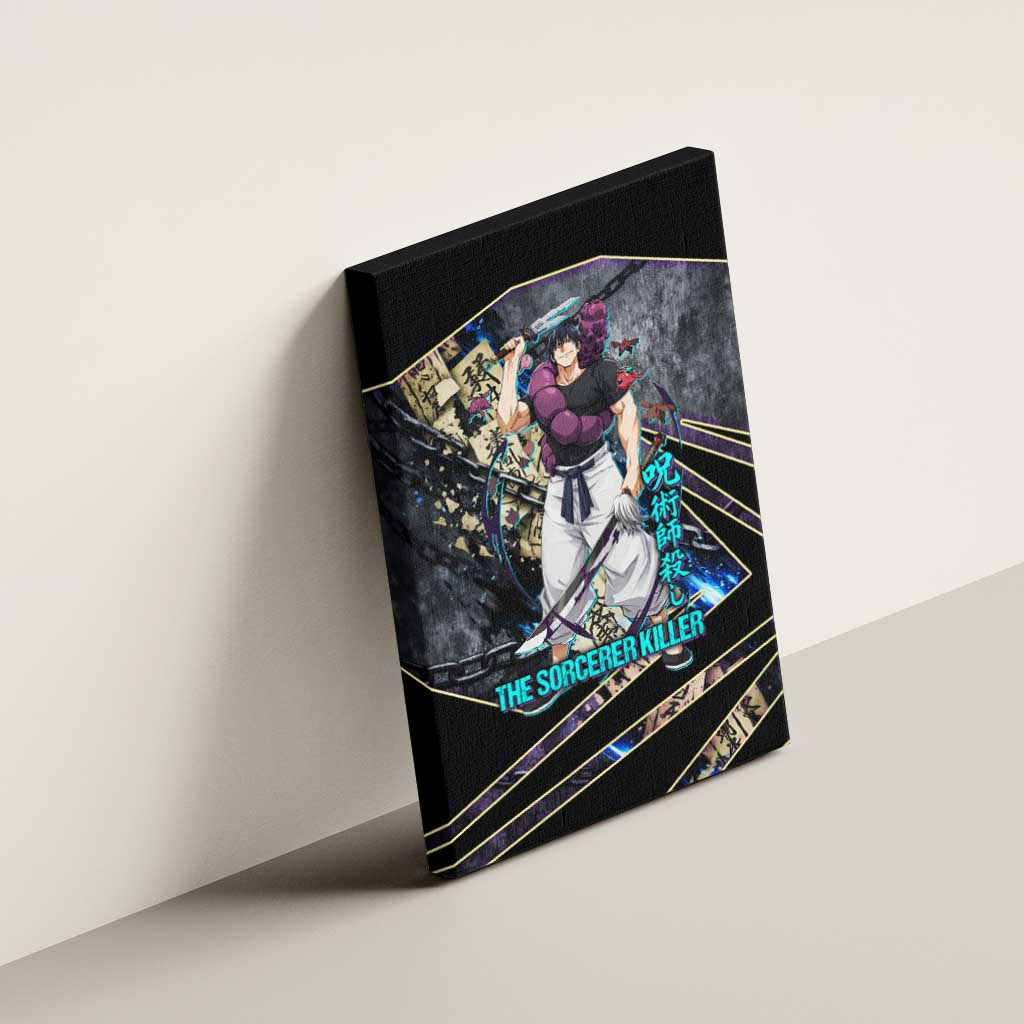 Toji Fushiguro Sorcerer Killer Canvas Wall Art Dark Scroll Samurai Ink Style