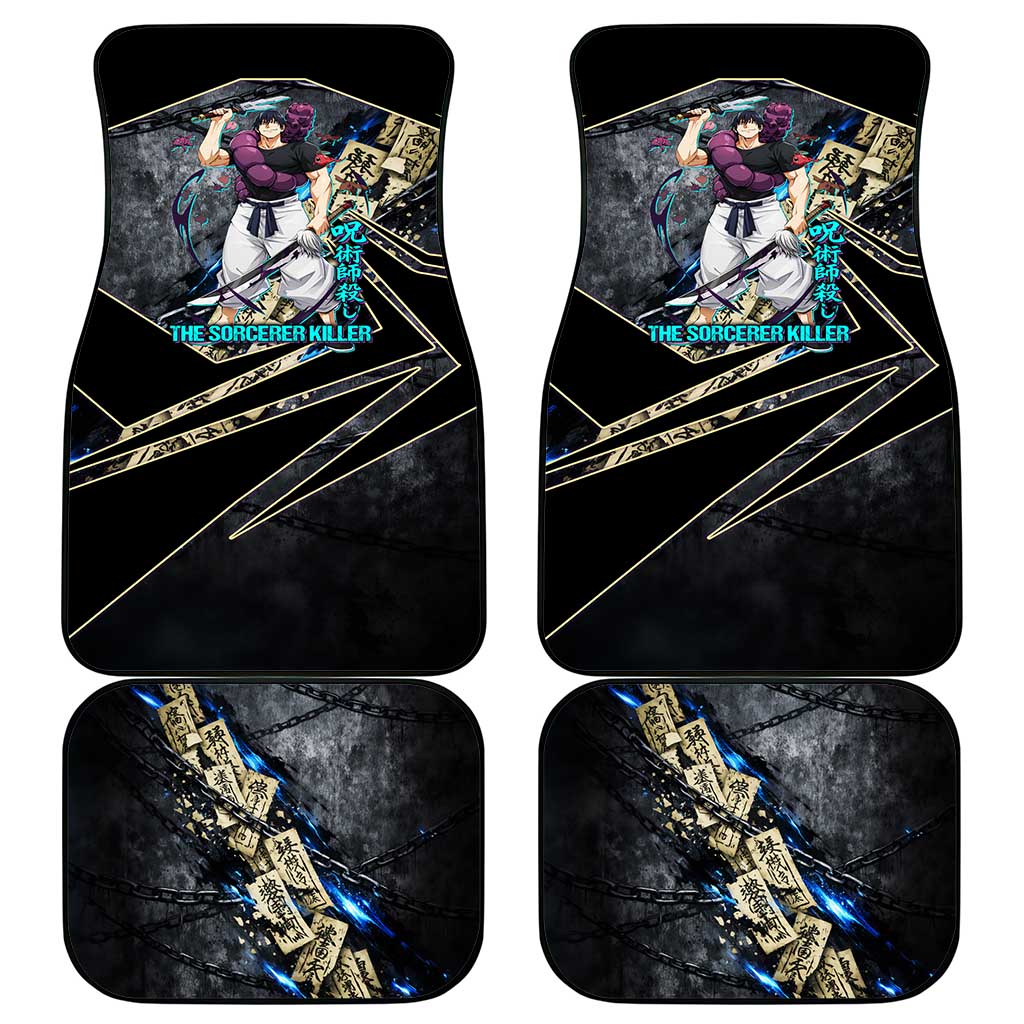 Toji Fushiguro Sorcerer Killer Car Mats Dark Scroll Samurai Ink Style