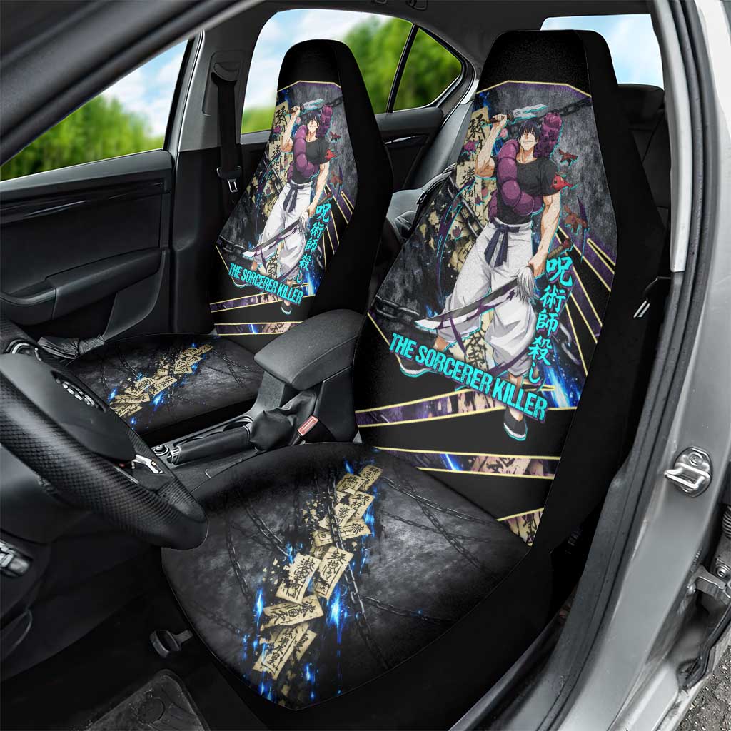 Toji Fushiguro Sorcerer Killer Car Seat Cover Dark Scroll Samurai Ink Style